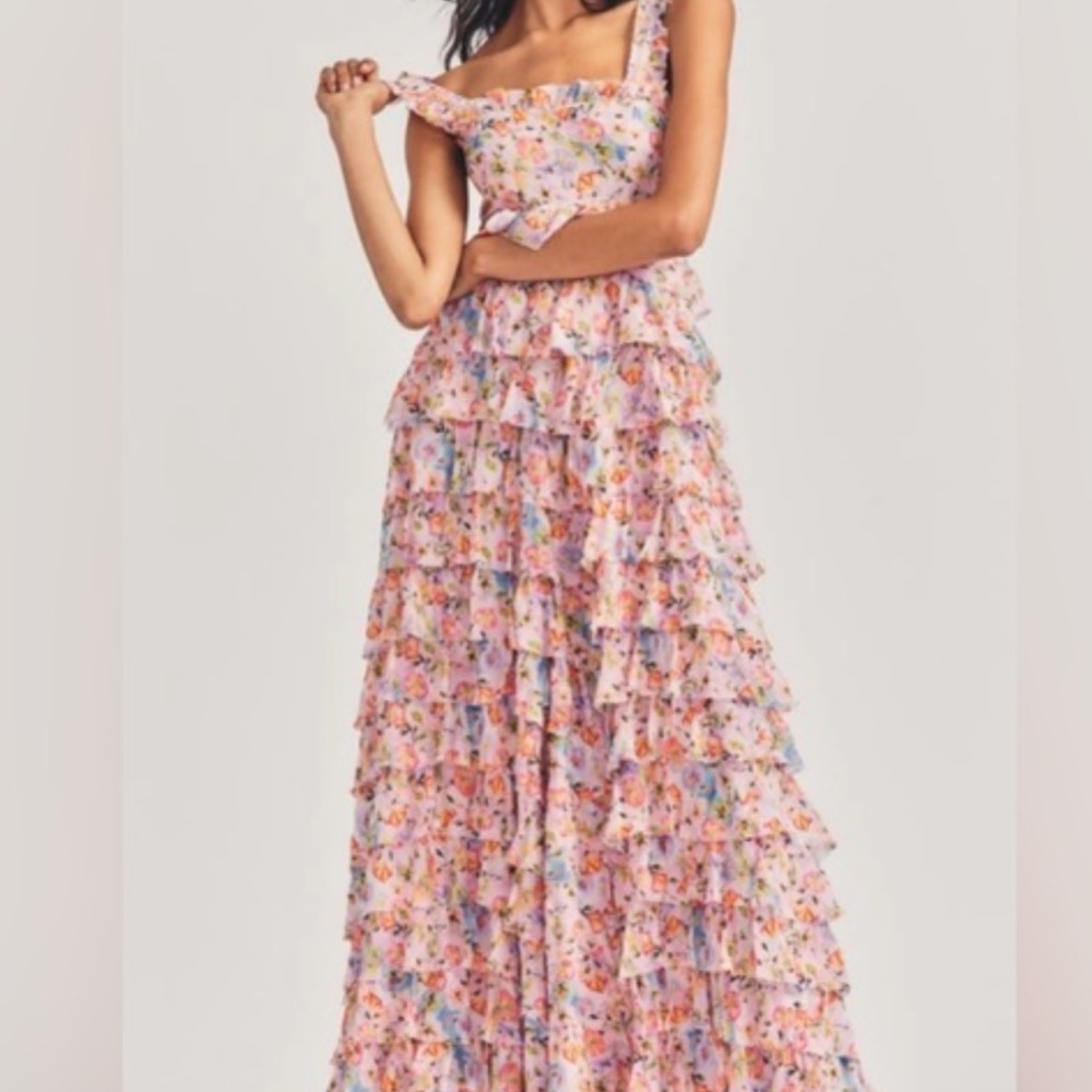 Love shack  fancy Ruffle Maxi Dress